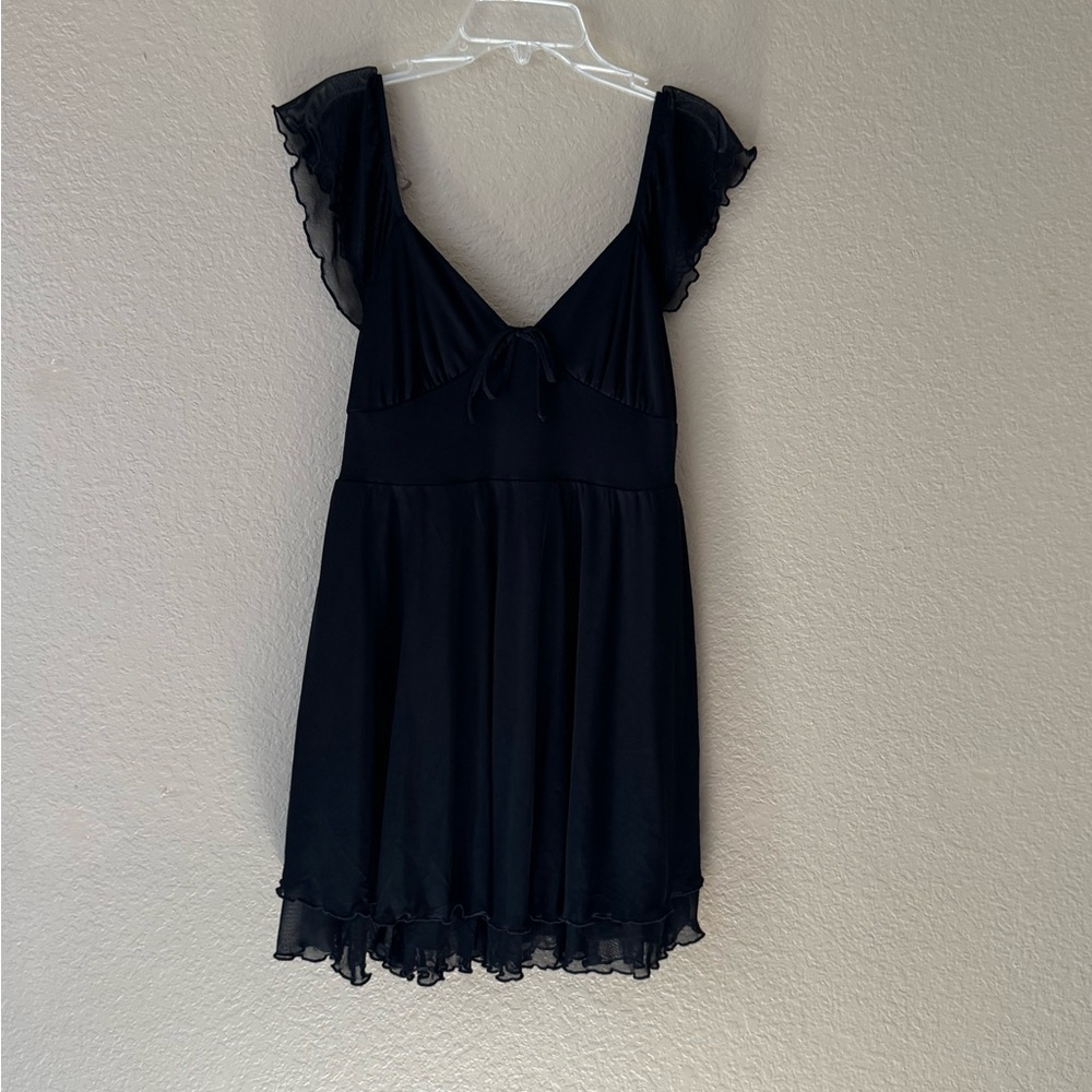 Wild Fable White Ribbed Top & Black dress